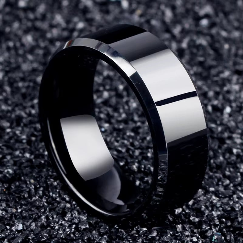 2022 Fashion Charm Jewelry Ring Men Stainless Steel Black Rings for Women