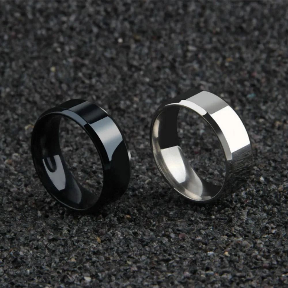 New Charm Jewelry Ring for Men Women Stainless Steel Black Rings Wedding Engagement High Quality Matte Male Accessory