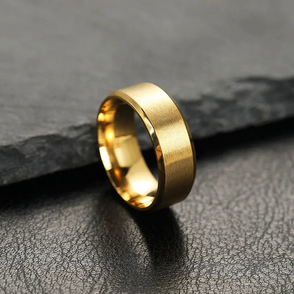 New Charm Jewelry Ring for Men Women Stainless Steel Black Rings Wedding Engagement High Quality Matte Male Accessory