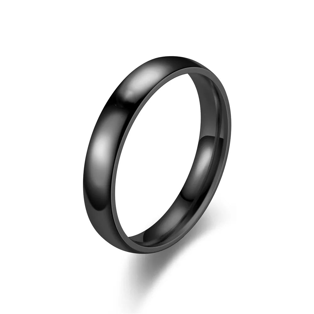 New Charm Jewelry Ring for Men Women Stainless Steel Black Rings Wedding Engagement High Quality Matte Male Accessory