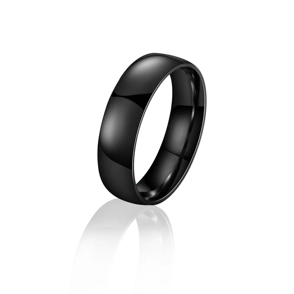 New Charm Jewelry Ring for Men Women Stainless Steel Black Rings Wedding Engagement High Quality Matte Male Accessory