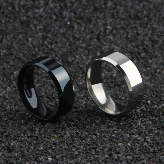 New Charm Jewelry Ring for Men Women Stainless Steel Black Rings Wedding Engagement High Quality Matte Male Accessory